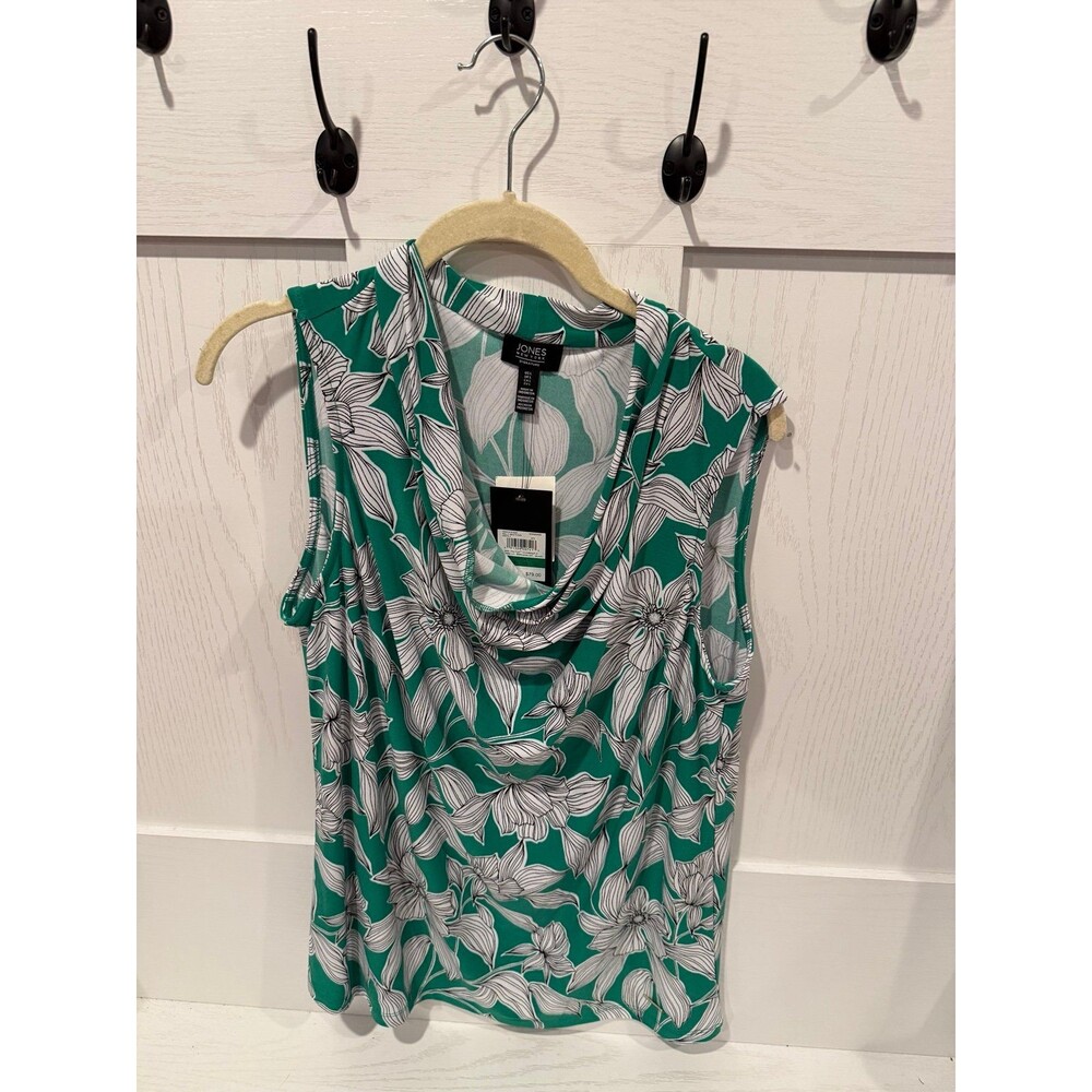 Jones NY size large green floral dress tank NEW NWT